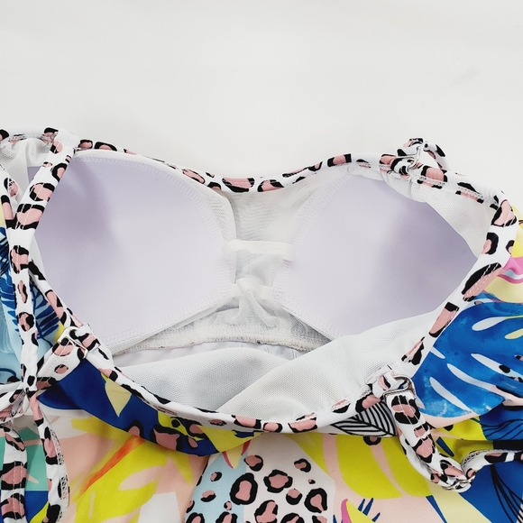 NWOT Venus Women's Ruffle Bandeau Tankini Top & Matching Bikini Bottoms - Picture 2 of 10